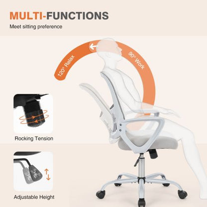 Office Mid Back Ergonomic Mesh Computer Desk Larger Seat Executive Height Adjustable Swivel Task Chair with Lumbar Support - Renee Lane Company