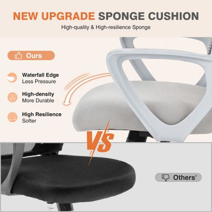 Office Mid Back Ergonomic Mesh Computer Desk Larger Seat Executive Height Adjustable Swivel Task Chair with Lumbar Support - Renee Lane Company