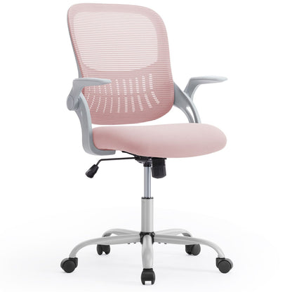 Office Mid Back Ergonomic Mesh Computer Desk Larger Seat Executive Height Adjustable Swivel Task Chair with Lumbar Support - Renee Lane Company