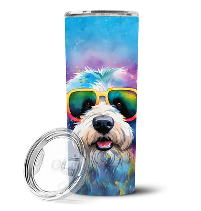 Old English Sheepdog Hippie Dawg Stainless Steel Skinny Tumbler Vacuum Double Walled Reusable Insulated Tumbler Travel Cup for Coffee Cocktails Gift with Lid, 20 oz - Renee Lane Company
