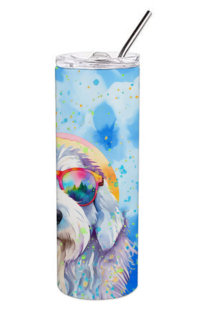 Old English Sheepdog Hippie Dawg Stainless Steel Skinny Tumbler Vacuum Double Walled Reusable Insulated Tumbler Travel Cup for Coffee Cocktails Gift with Lid, 20 oz - Renee Lane Company