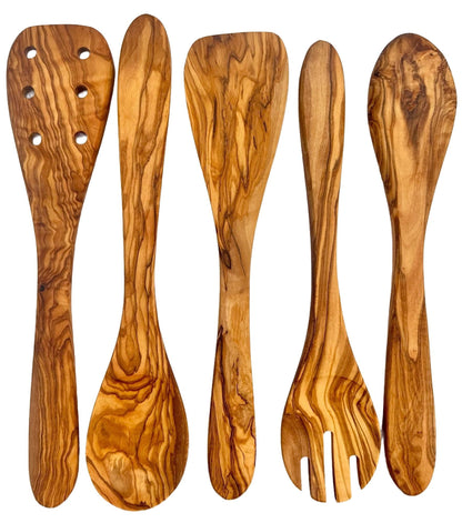 Olive Wood Kitchen Servers Set -5 pcs - Renee Lane Company