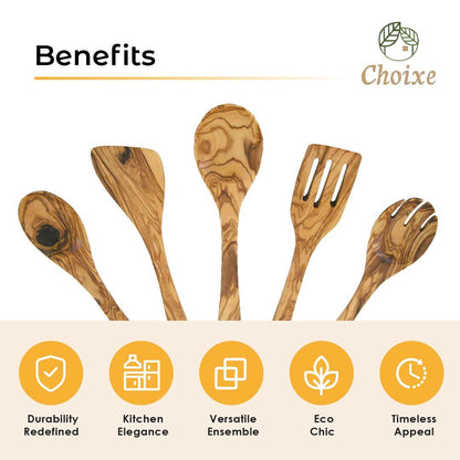 Olive Wood Kitchen Servers Set -5 pcs - Renee Lane Company
