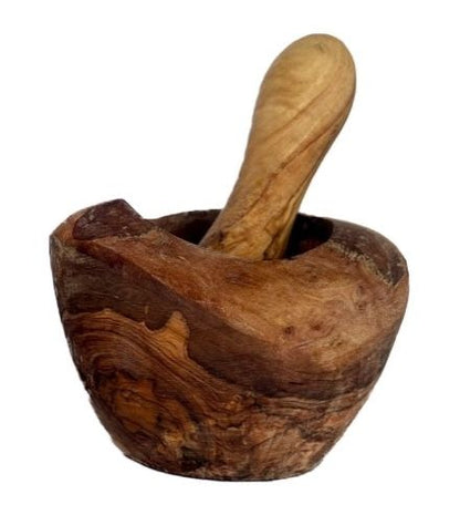 Olive Wood Rustic Mortar and Pestle - Renee Lane Company