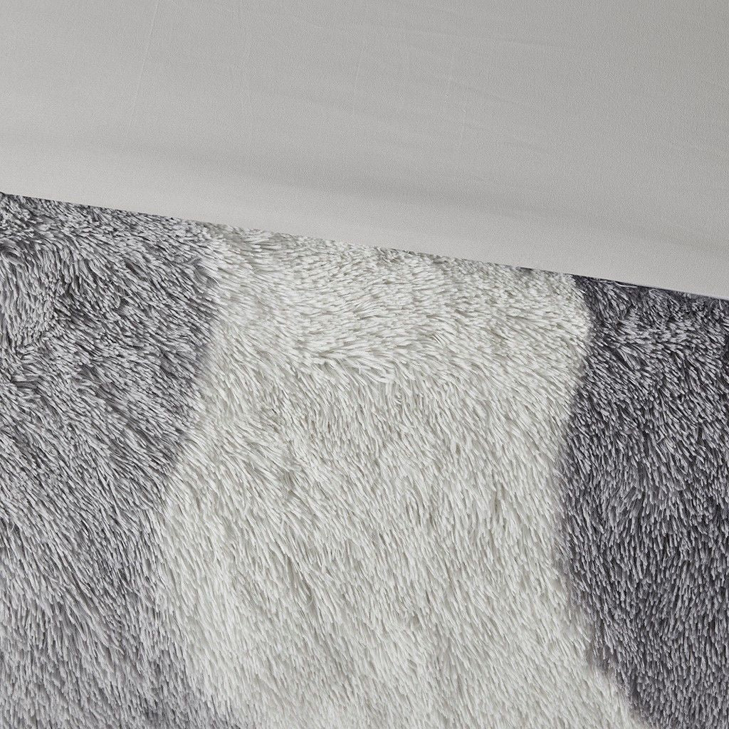 Ombre Shaggy Faux Fur Comforter Set - Renee Lane Company