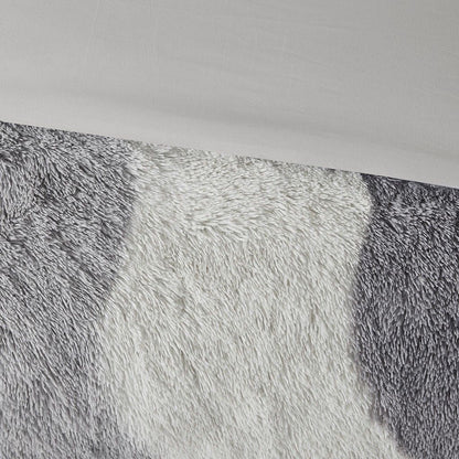 Ombre Shaggy Faux Fur Comforter Set - Renee Lane Company