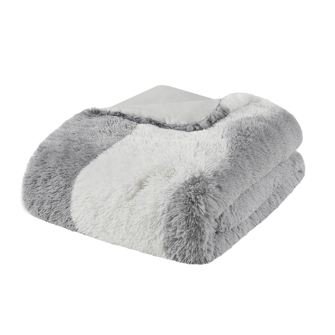 Ombre Shaggy Faux Fur Comforter Set - Renee Lane Company