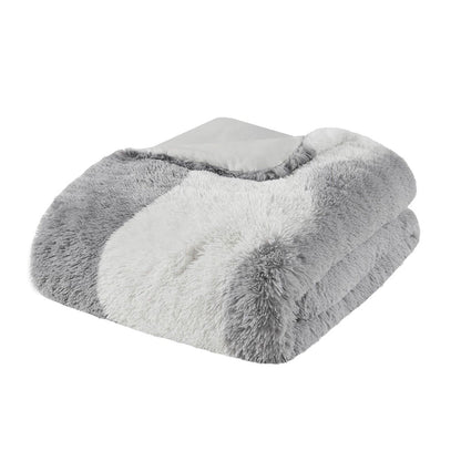 Ombre Shaggy Faux Fur Comforter Set - Renee Lane Company