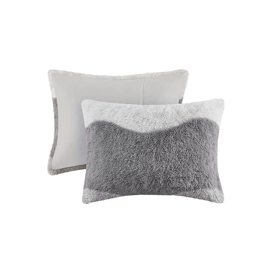 Ombre Shaggy Faux Fur Comforter Set - Renee Lane Company