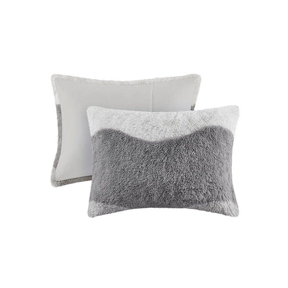 Ombre Shaggy Faux Fur Comforter Set - Renee Lane Company