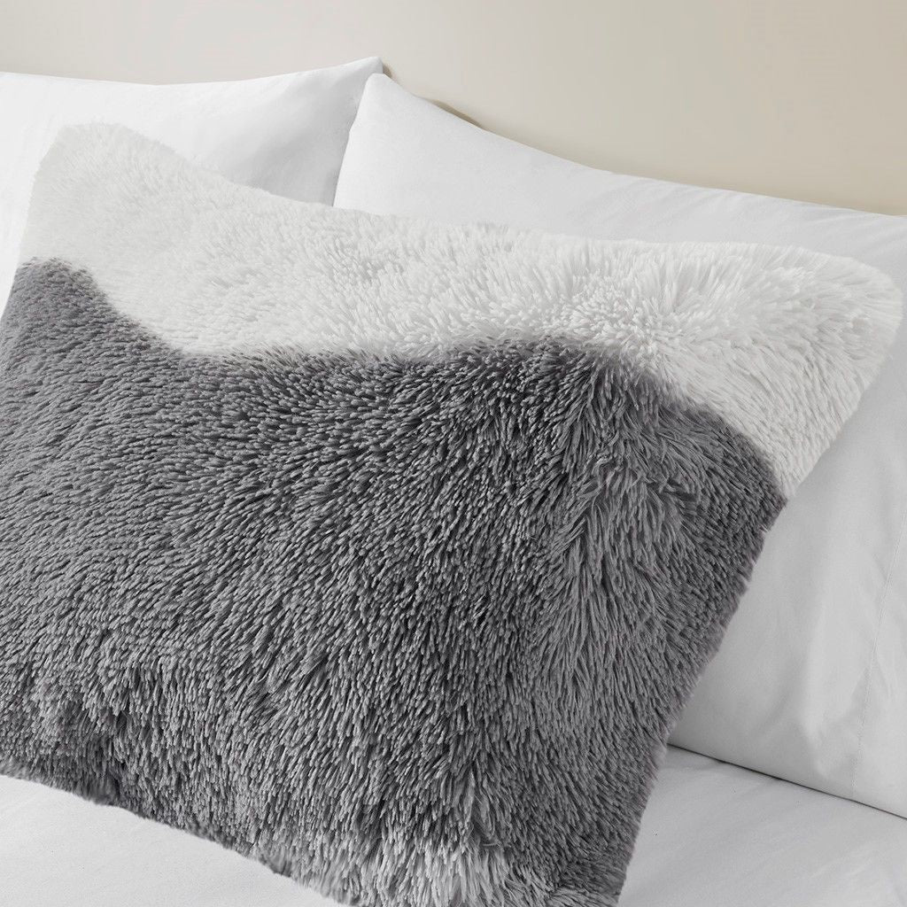 Ombre Shaggy Faux Fur Comforter Set - Renee Lane Company