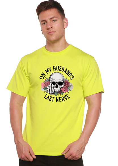 On My Husbands Last Nerve Sublimation Unisex Bamboo/Cotton Graphic T-Shirt - Renee Lane Company
