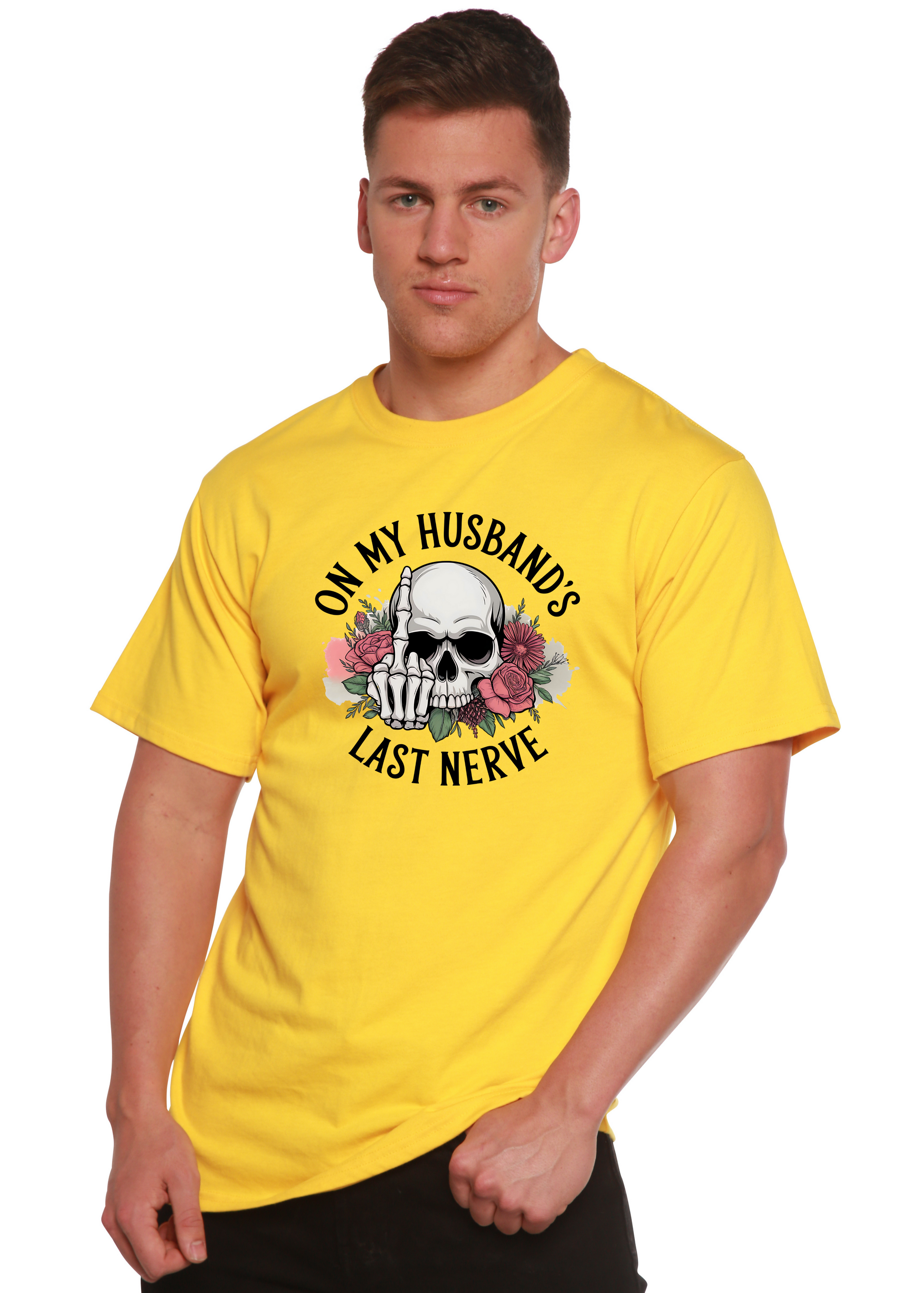 On My Husbands Last Nerve Sublimation Unisex Bamboo/Cotton Graphic T-Shirt - Renee Lane Company