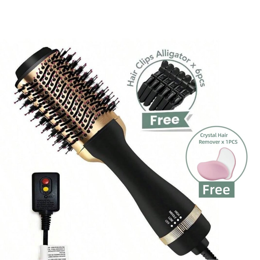 One Step Hair Dryer and Volumiser 1000W Blow Dryer Brush Hot Air Styling Brush Professional Hair Straightener Curler Travel Friendly Heated Hairbrush with Free Gift - Renee Lane Company