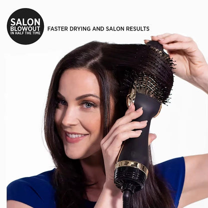 One Step Hair Dryer and Volumiser 1000W Blow Dryer Brush Hot Air Styling Brush Professional Hair Straightener Curler Travel Friendly Heated Hairbrush with Free Gift - Renee Lane Company