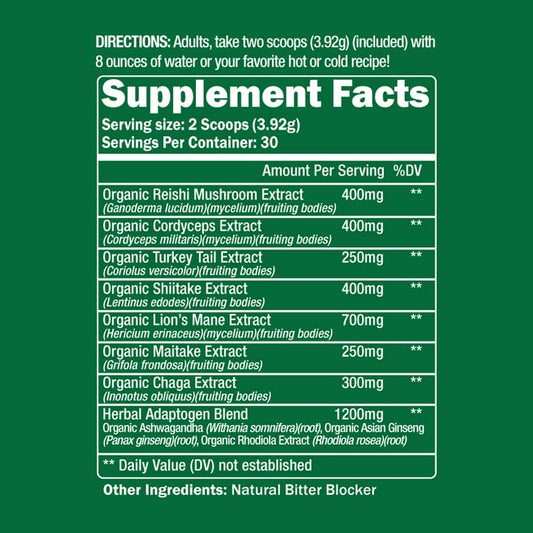 Organic Adaptogenic Mushroom Powder+ - Renee Lane Company