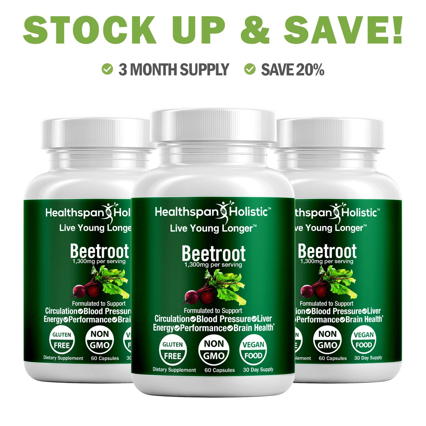 Organic Beetroot Supplement 60 Capsules - Renee Lane Company