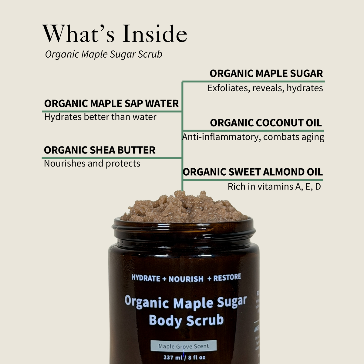 Organic Maple Sugar Body Scrub - Renee Lane Company