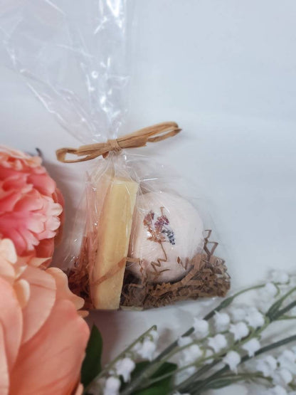 Organic Mini Spa Gift Bundle | All Natural Bath Bomb | Handmade Luxury Soap Bar - Renee Lane Company
