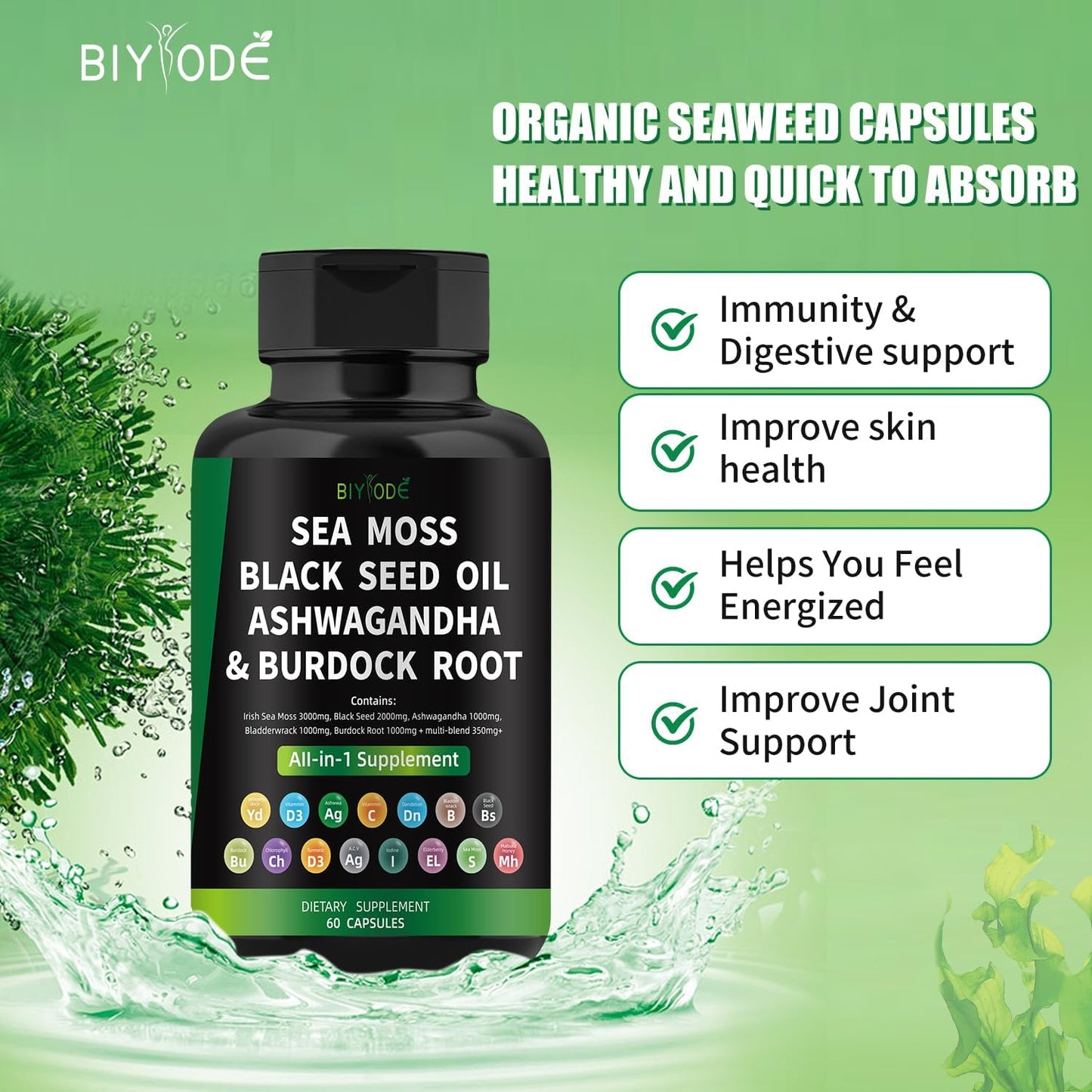 Organic Sea Moss Capsules - Renee Lane Company