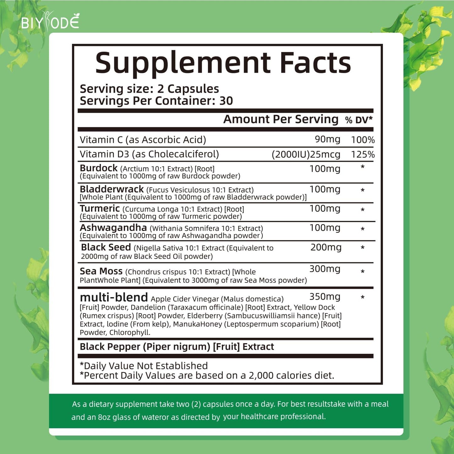 Organic Sea Moss Capsules - Renee Lane Company