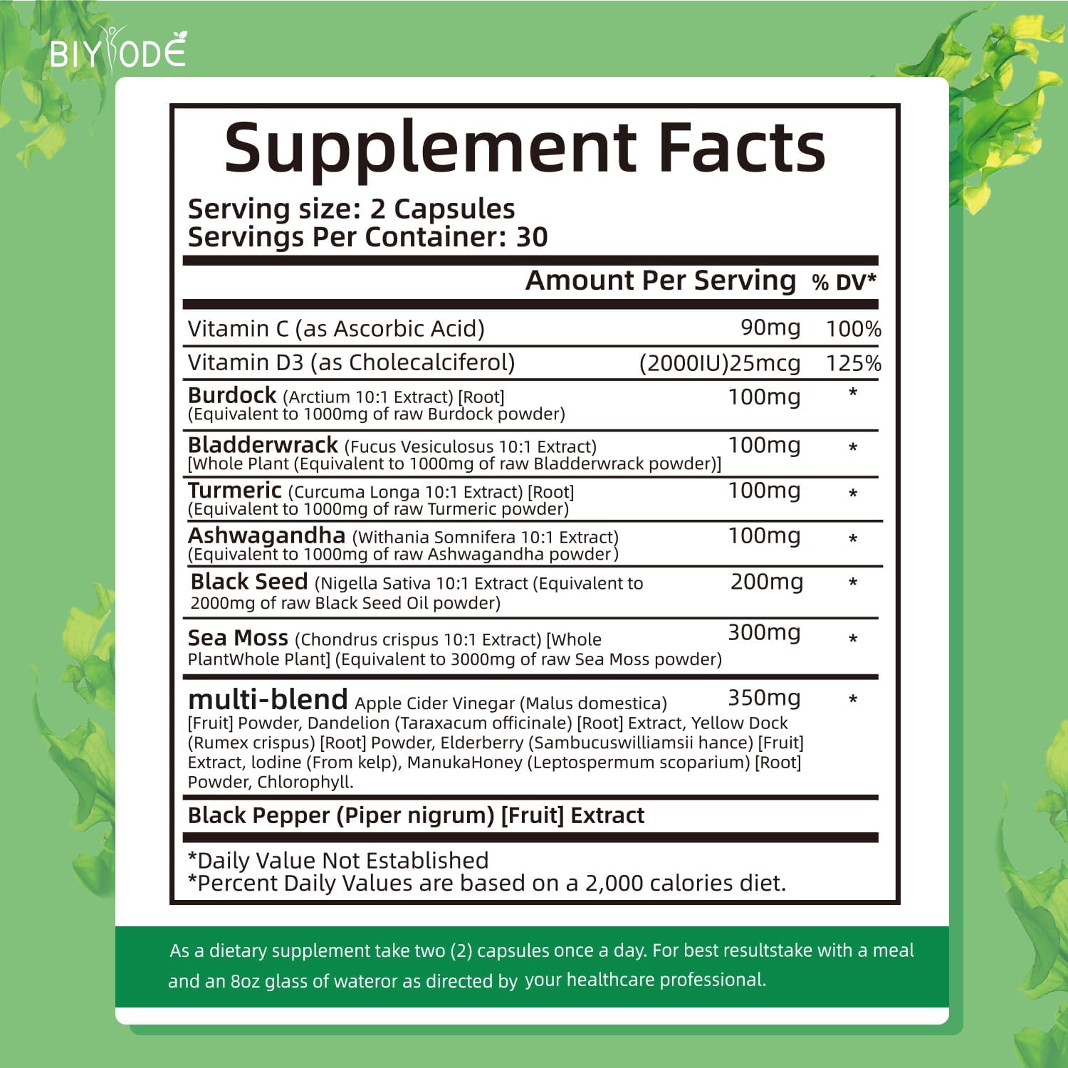 Organic Sea Moss Capsules - Renee Lane Company