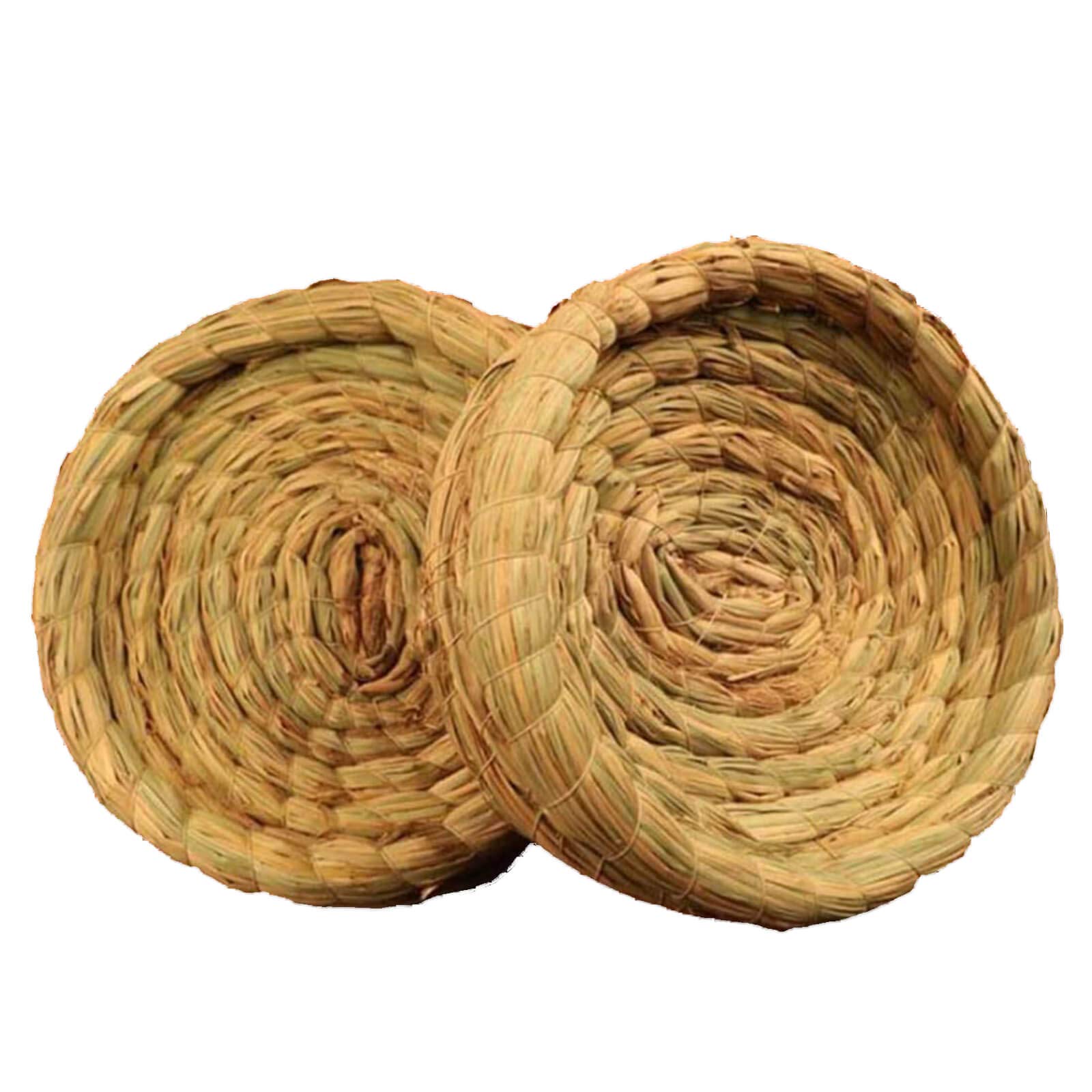 Orgrimmar 2PCS Handmade Woven Flat Base Straw Bird Nest Breeding Nest Hatch House Cage for Dove Pigeon Parrot Rabbits Hamster Gerbil Guinea Pig Chinchillas - Renee Lane Company