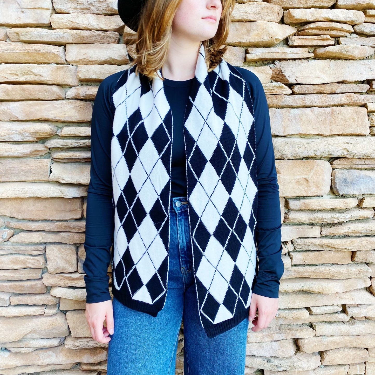 Our Gal Patterned Knit Scarf - Renee Lane Company