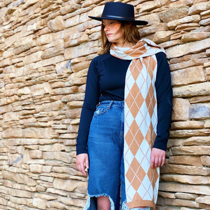 Our Gal Patterned Knit Scarf - Renee Lane Company