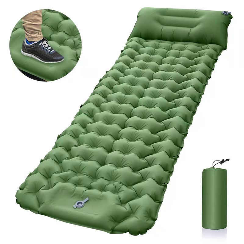 Outdoor Camping Sleeping Pad Inflatable Mattress With Pillows Ultralight Air Mat Built-in Inflator Pump For Travel Hiking - Renee Lane Company