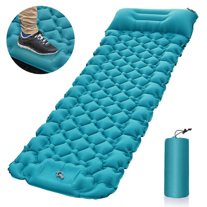 Outdoor Camping Sleeping Pad Inflatable Mattress With Pillows Ultralight Air Mat Built-in Inflator Pump For Travel Hiking - Renee Lane Company