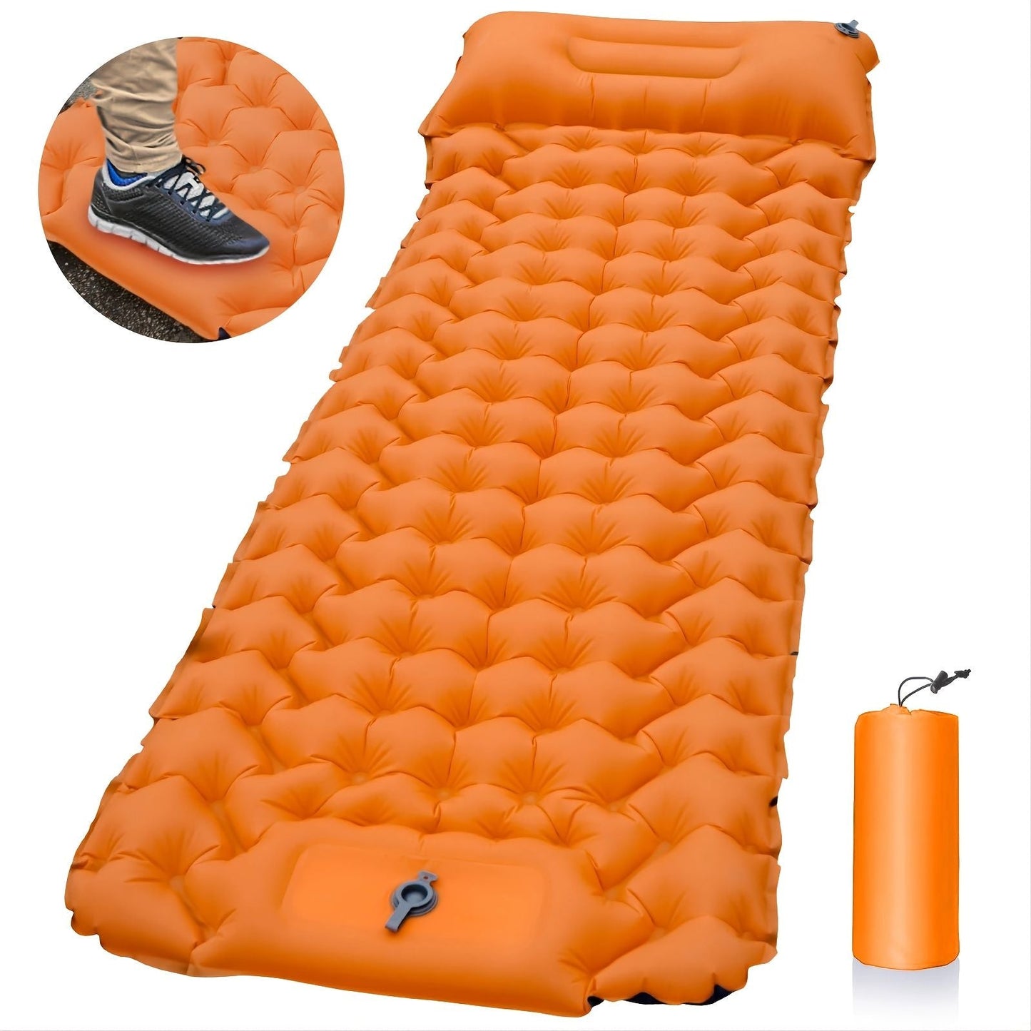 Outdoor Camping Sleeping Pad Inflatable Mattress With Pillows Ultralight Air Mat Built-in Inflator Pump For Travel Hiking - Renee Lane Company