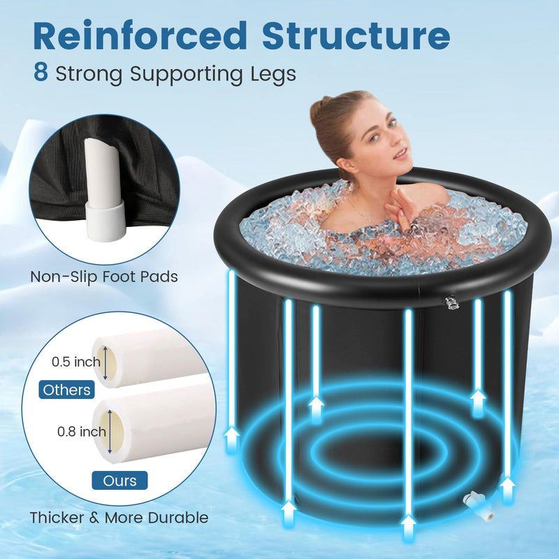 Outdoor Ice Plunge Tub with Lid for Household - Renee Lane Company