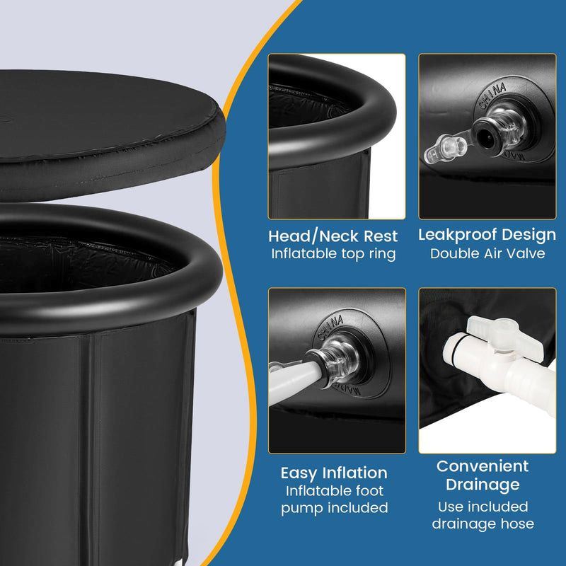 Outdoor Ice Plunge Tub with Lid for Household - Renee Lane Company