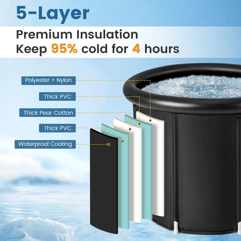 Outdoor Ice Plunge Tub with Lid for Household - Renee Lane Company