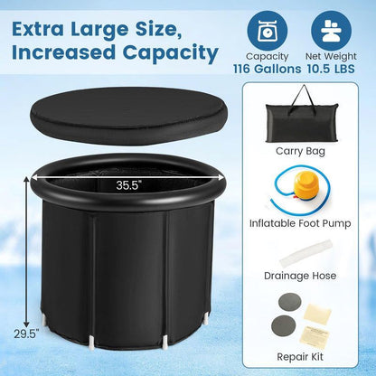 Outdoor Ice Plunge Tub with Lid for Household - Renee Lane Company