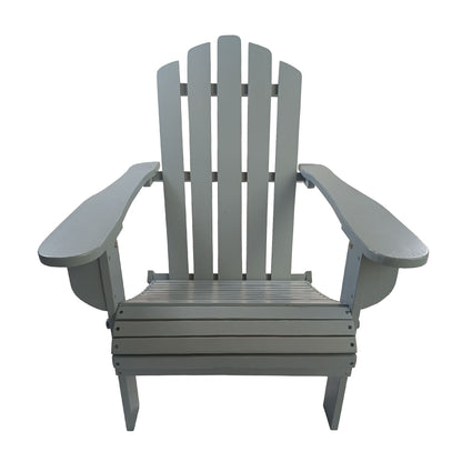 Outdoor or indoor Wood Adirondack chair, foldable, grey - Renee Lane Company