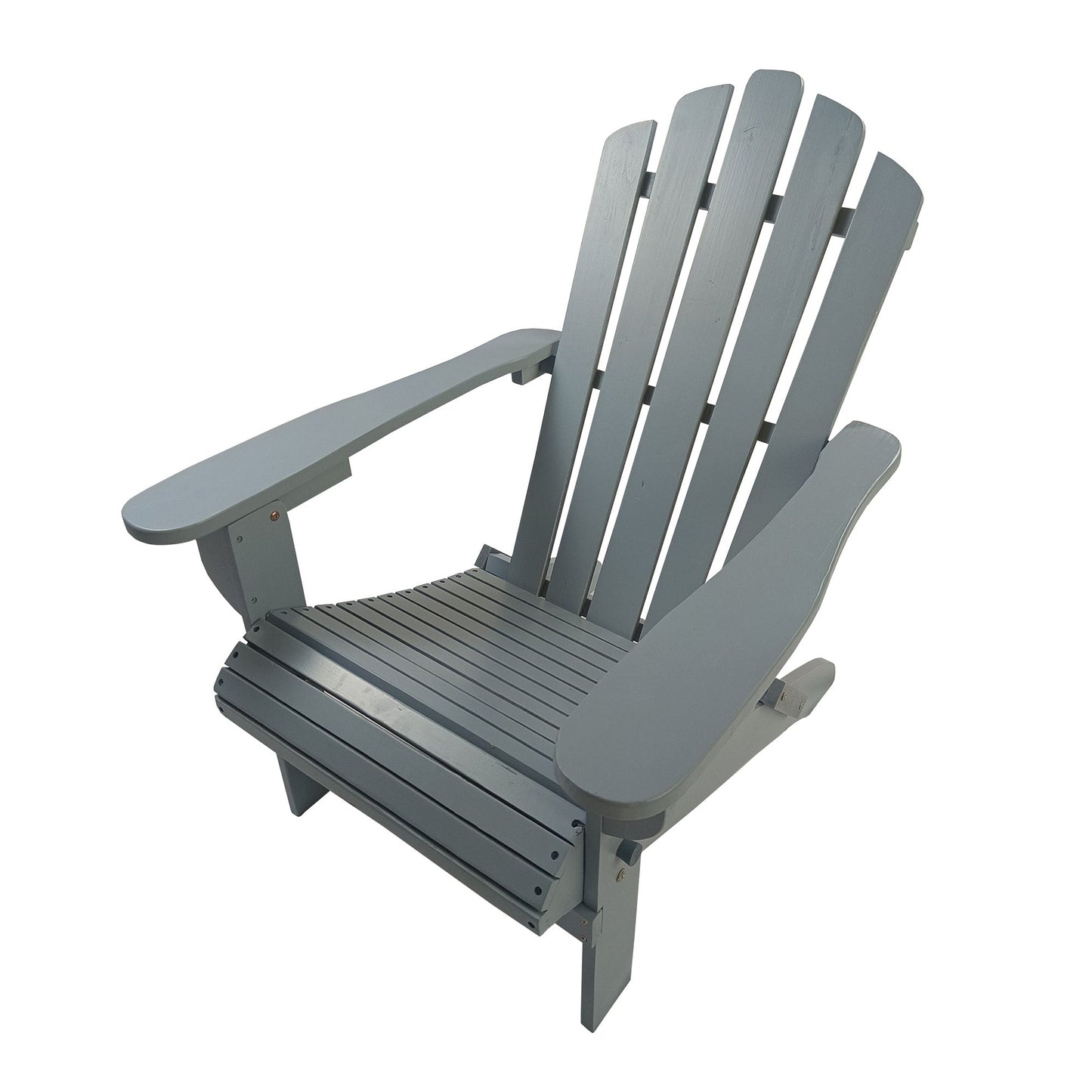 Outdoor or indoor Wood Adirondack chair, foldable, grey - Renee Lane Company