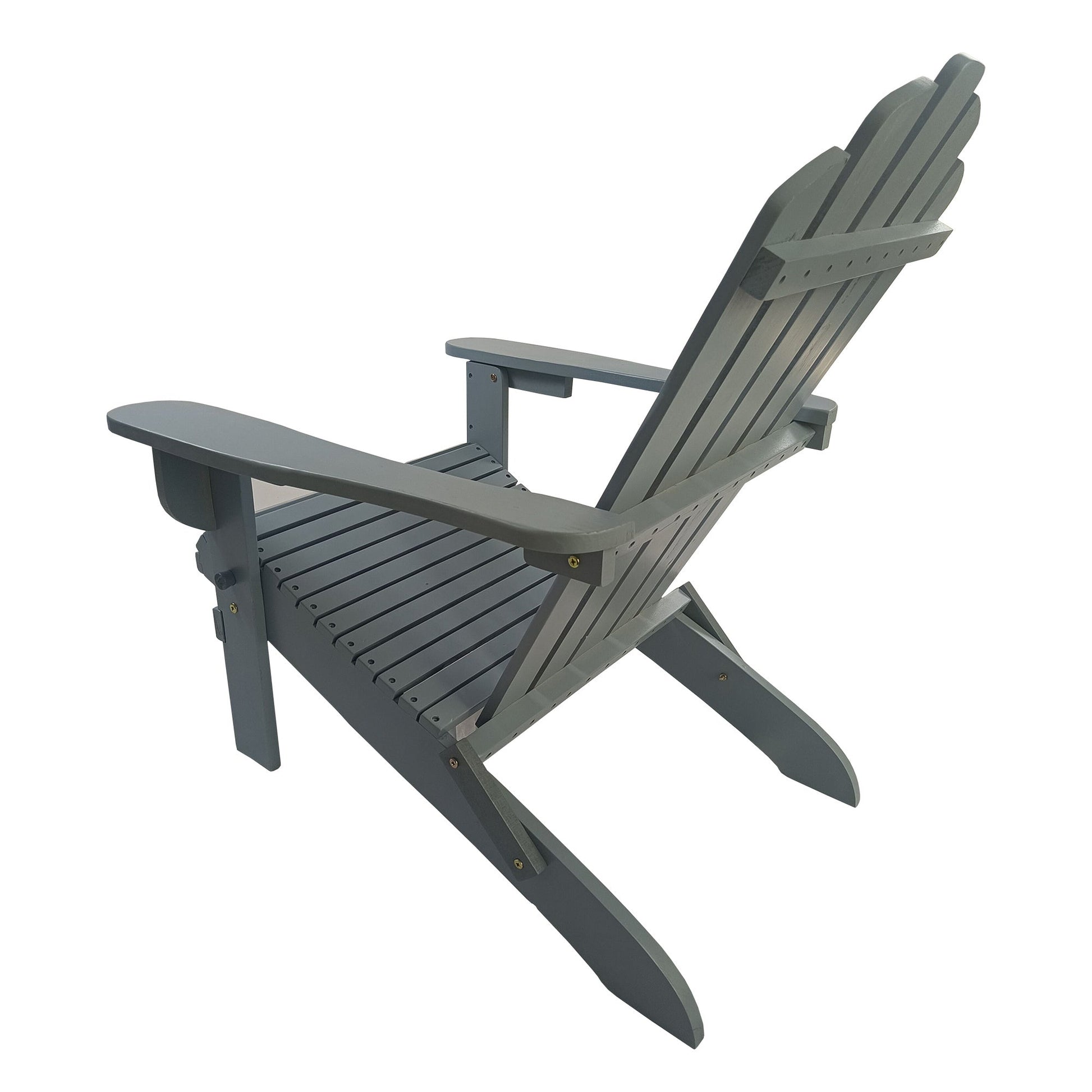 Outdoor or indoor Wood Adirondack chair, foldable, grey - Renee Lane Company