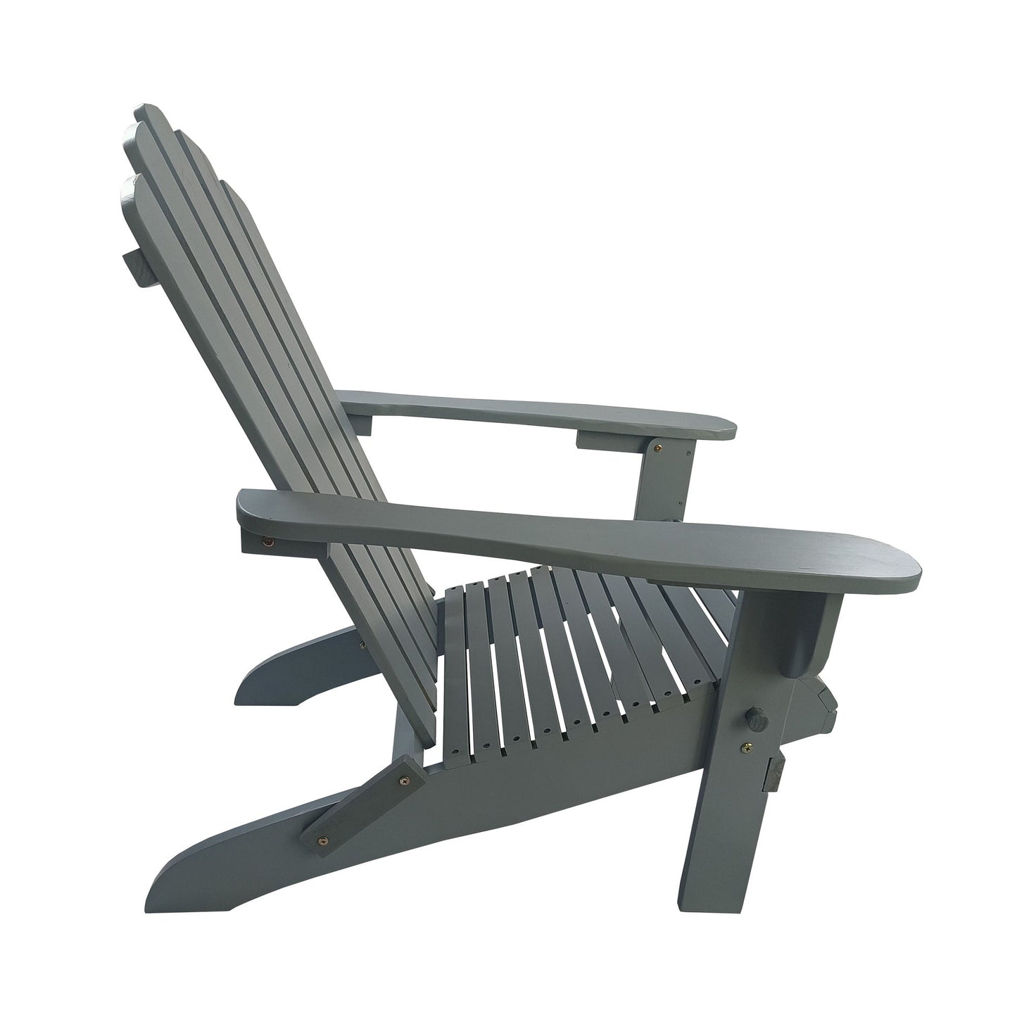 Outdoor or indoor Wood Adirondack chair, foldable, grey - Renee Lane Company