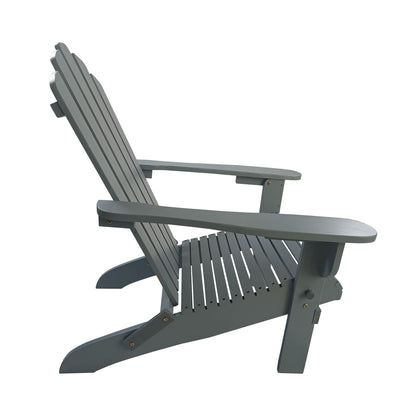 Outdoor or indoor Wood Adirondack chair, foldable, grey - Renee Lane Company