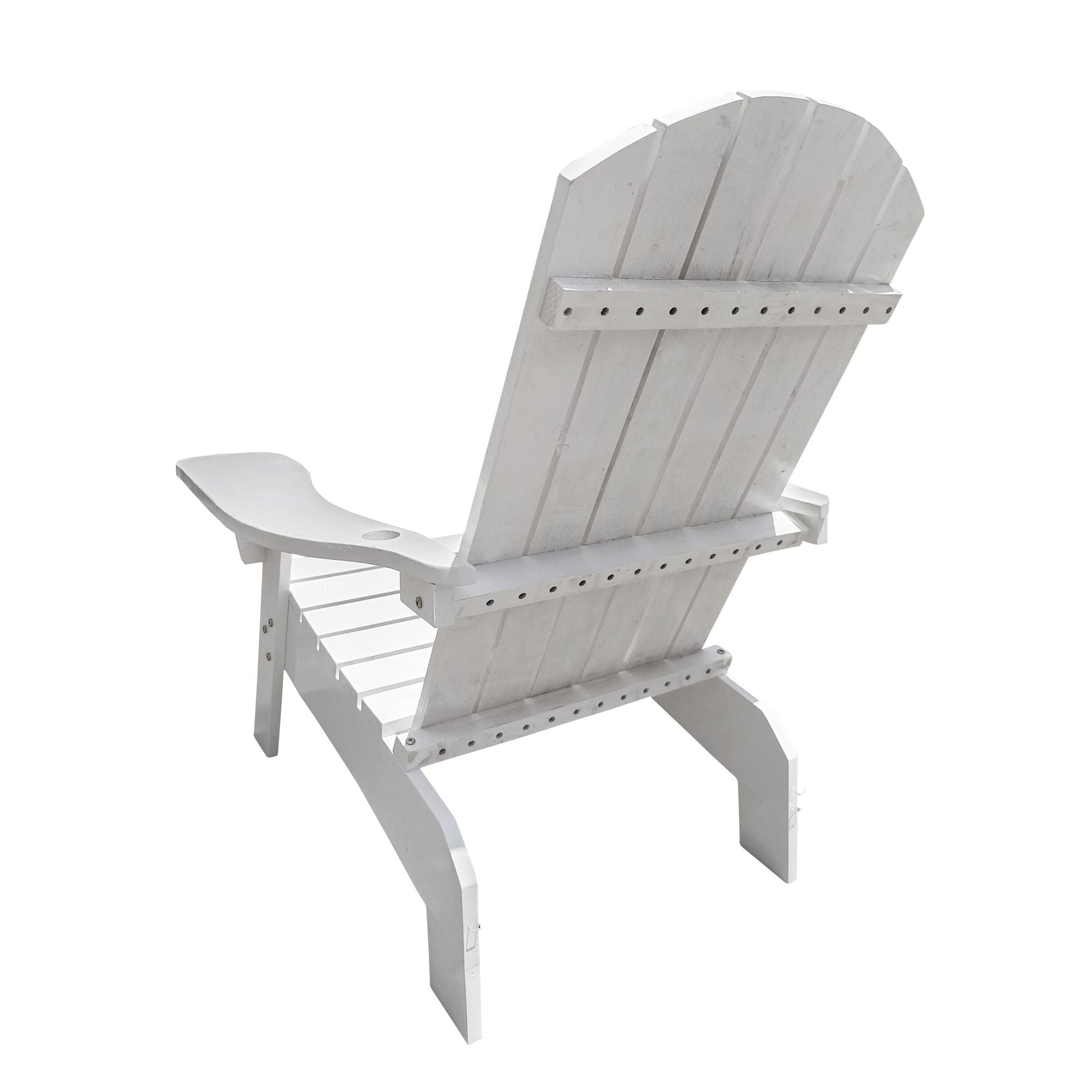 Outdoor or indoor Wood Adirondack chair with an hole to hold umbrella on the arm - Renee Lane Company