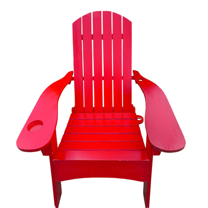 Outdoor or indoor Wood Adirondack chair with an hole to hold umbrella on the arm - Renee Lane Company