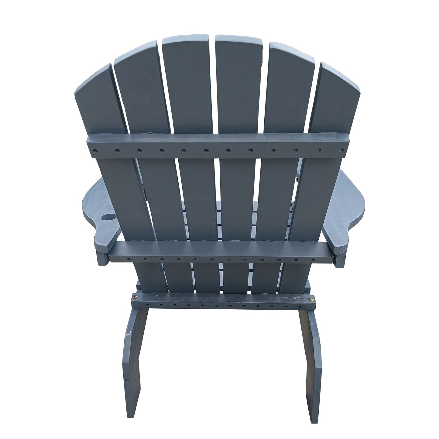 Outdoor or indoor Wood Adirondack chair with an hole to hold umbrella on the arm - Renee Lane Company