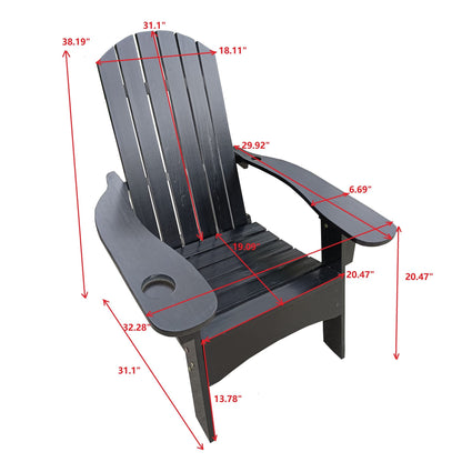 Outdoor or indoor Wood Adirondack chair with an hole to hold umbrella on the arm - Renee Lane Company