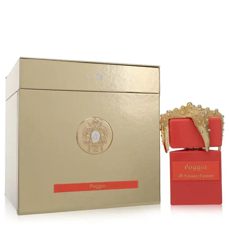 Unisex Poggia by Tiziana Terenzi fragrance set box with red bottle