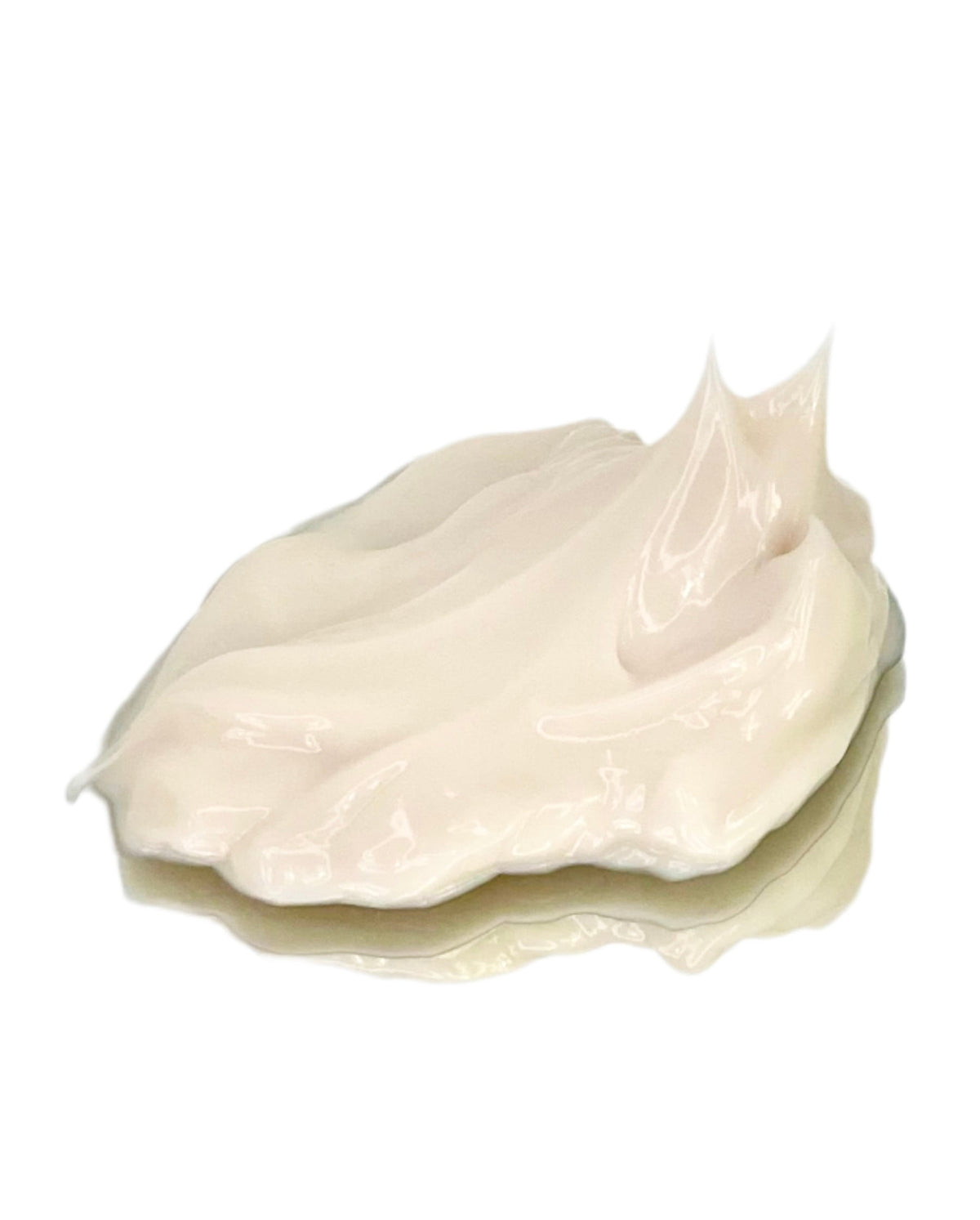 Thick face moisturizer dollop with glossy pale-cream texture