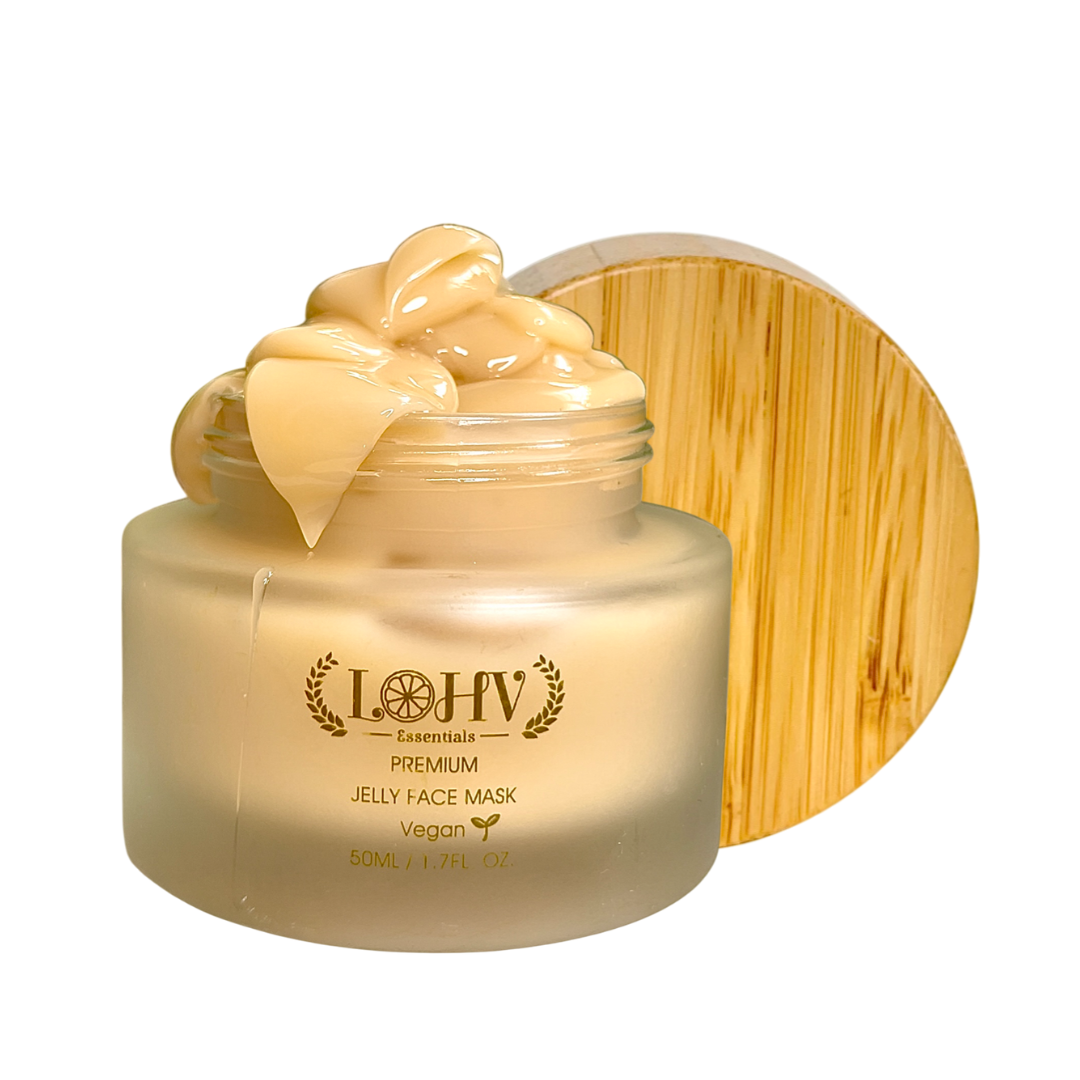 PREMIUM 100% VEGAN Rejuvenating JELLY FACE MASK With Retinol + Turmeric + Aloe Vera + Lactic acid + Rosemary Leaf - Renee Lane Company