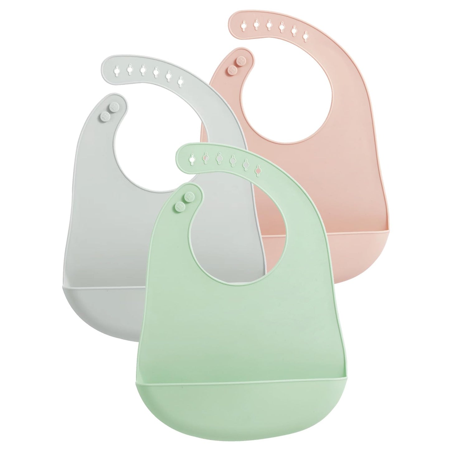 PandaEar 3 Pack Baby Bibs for Eating with Food Catcher Waterproof Silicone Bibs for Babies Toddlers Boys Girls Adjustable Baby Food Feeding Bibs BPA Free - Renee Lane Company