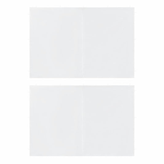 Party Tent Sidewall 2 pcs with Zipper PE White - Renee Lane Company